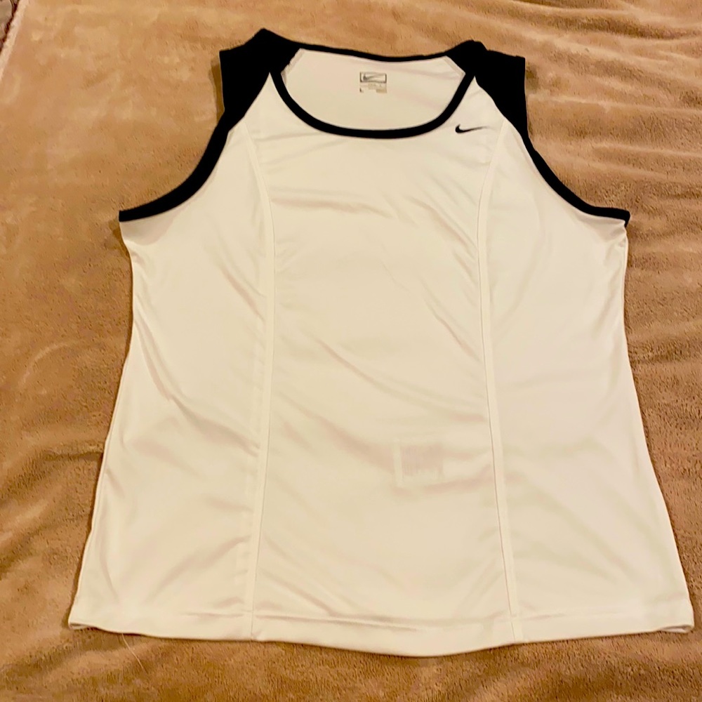 Nike white with black trim tennis shirt
